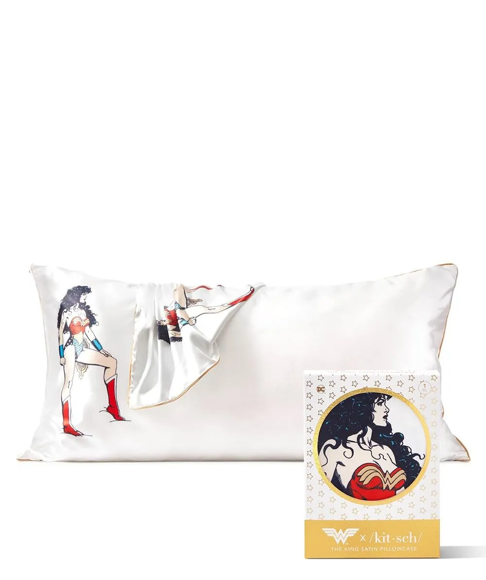 Kitsch Satin Pillowcase with Zipper for Hair & Skin, Softer Than Silk Pillow Cases Queen, Smooth Pillow Covers, Machine Washable, Wrinkle-Free, Cooling Satin Pillow Cases Standard Size 19"x26", Ivory