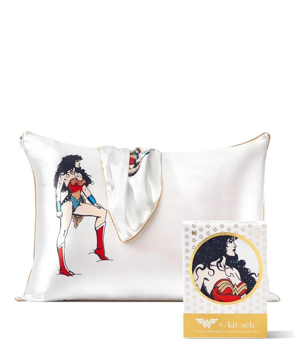 Kitsch Satin Pillowcase with Zipper for Hair & Skin, Softer Than Silk Pillow Cases Queen, Smooth Pillow Covers, Machine Washable, Wrinkle-Free, Cooling Satin Pillow Cases Standard Size 19"x26", Ivory