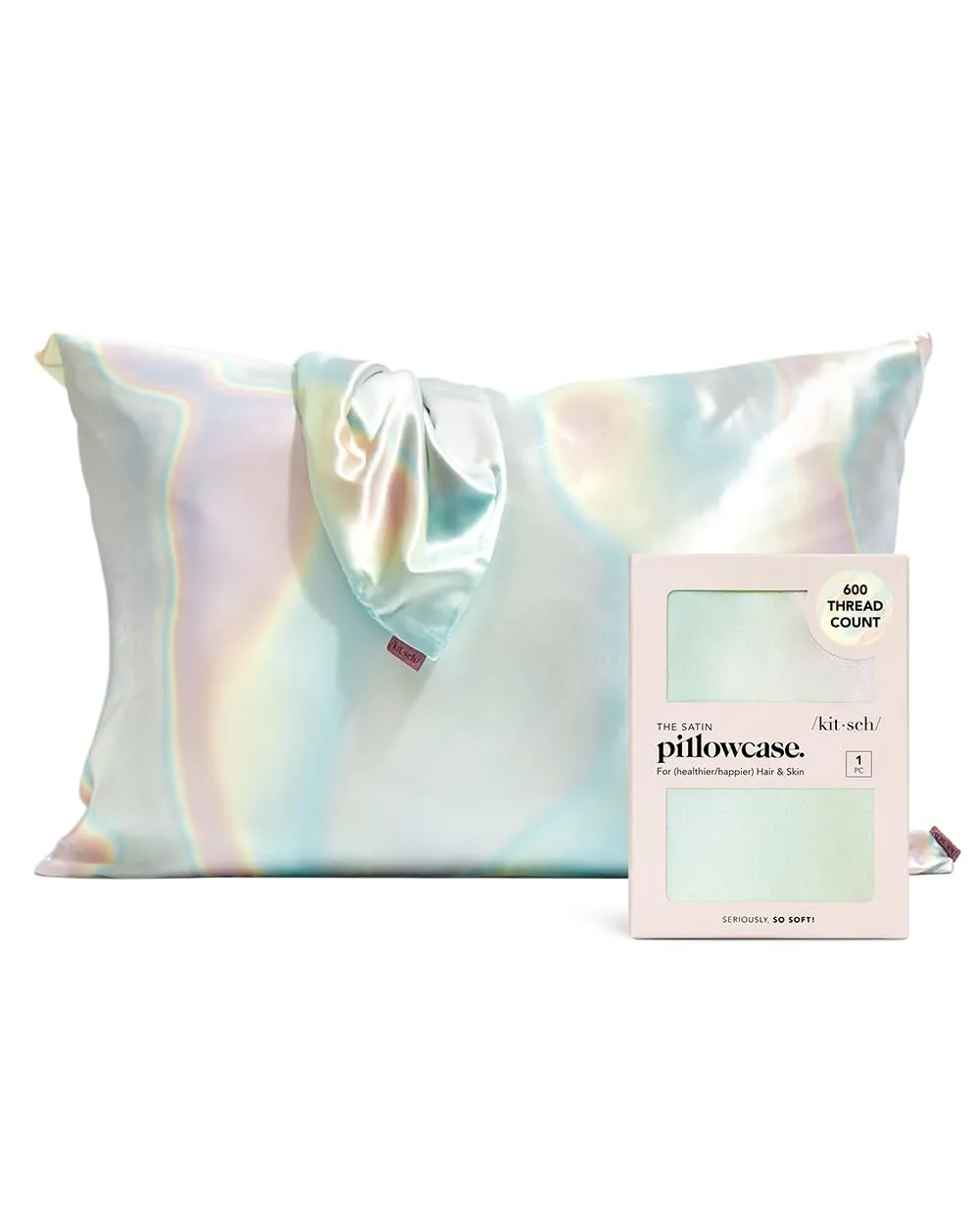 Kitsch Satin Pillowcase with Zipper for Hair & Skin, Softer Than Silk Pillow Cases Queen, Smooth Pillow Covers, Machine Washable, Wrinkle-Free, Cooling Satin Pillow Cases Standard Size 19"x26", Ivory