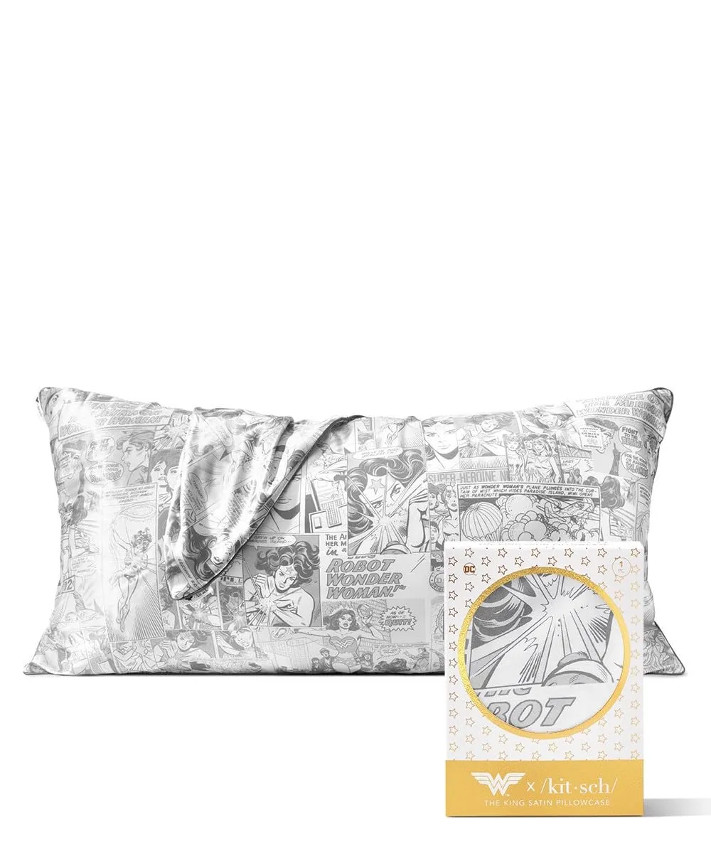 Kitsch Satin Pillowcase with Zipper for Hair & Skin, Softer Than Silk Pillow Cases Queen, Smooth Pillow Covers, Machine Washable, Wrinkle-Free, Cooling Satin Pillow Cases Standard Size 19"x26", Ivory