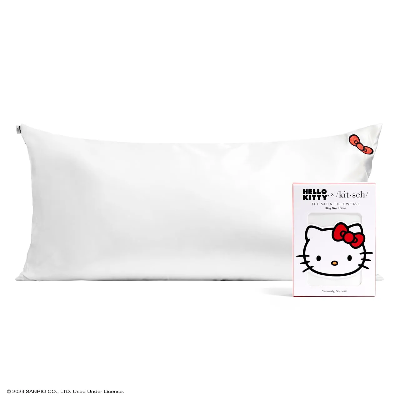 Kitsch Satin Pillowcase with Zipper for Hair & Skin, Softer Than Silk Pillow Cases Queen, Smooth Pillow Covers, Machine Washable, Wrinkle-Free, Cooling Satin Pillow Cases Standard Size 19"x26", Ivory