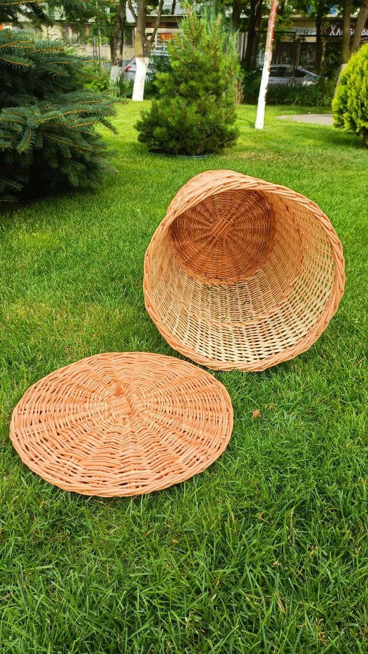 Large Wicker Laundry Basket With Lid