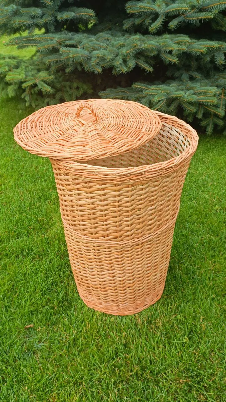 Large Wicker Laundry Basket With Lid