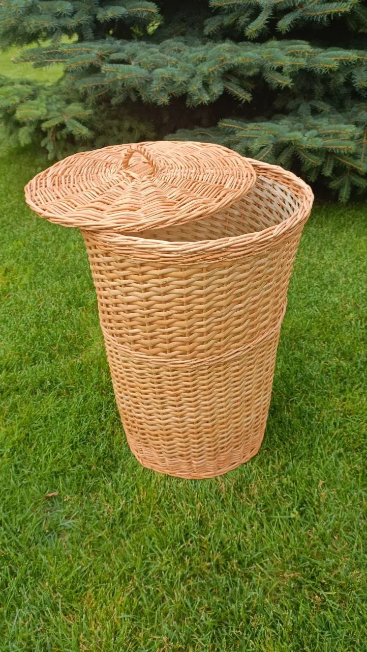 Large Wicker Laundry Basket With Lid