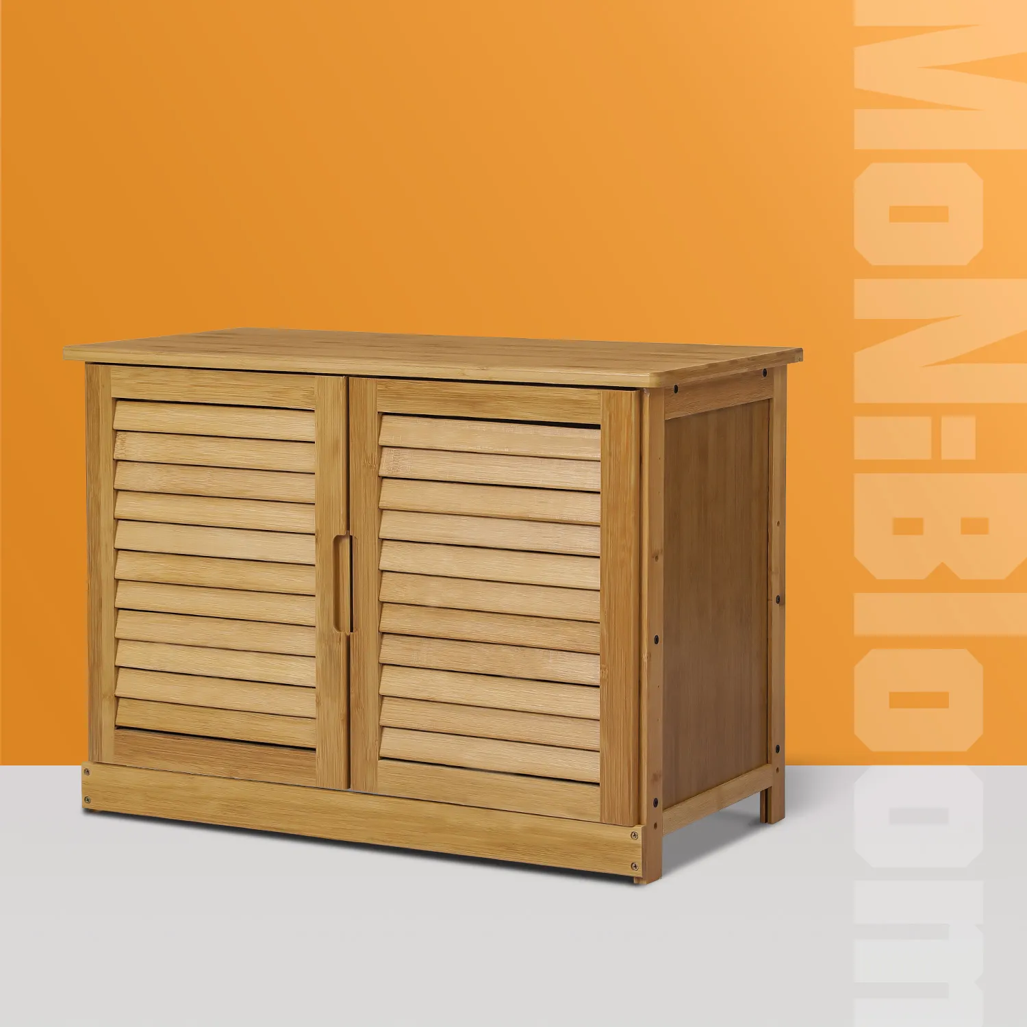 Louver Panel Shoe Changing Cabinet - 26" - Natural