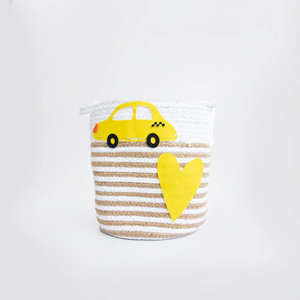 Love for Cars- Cotton Rope Basket (Individual/ Set Of 2)