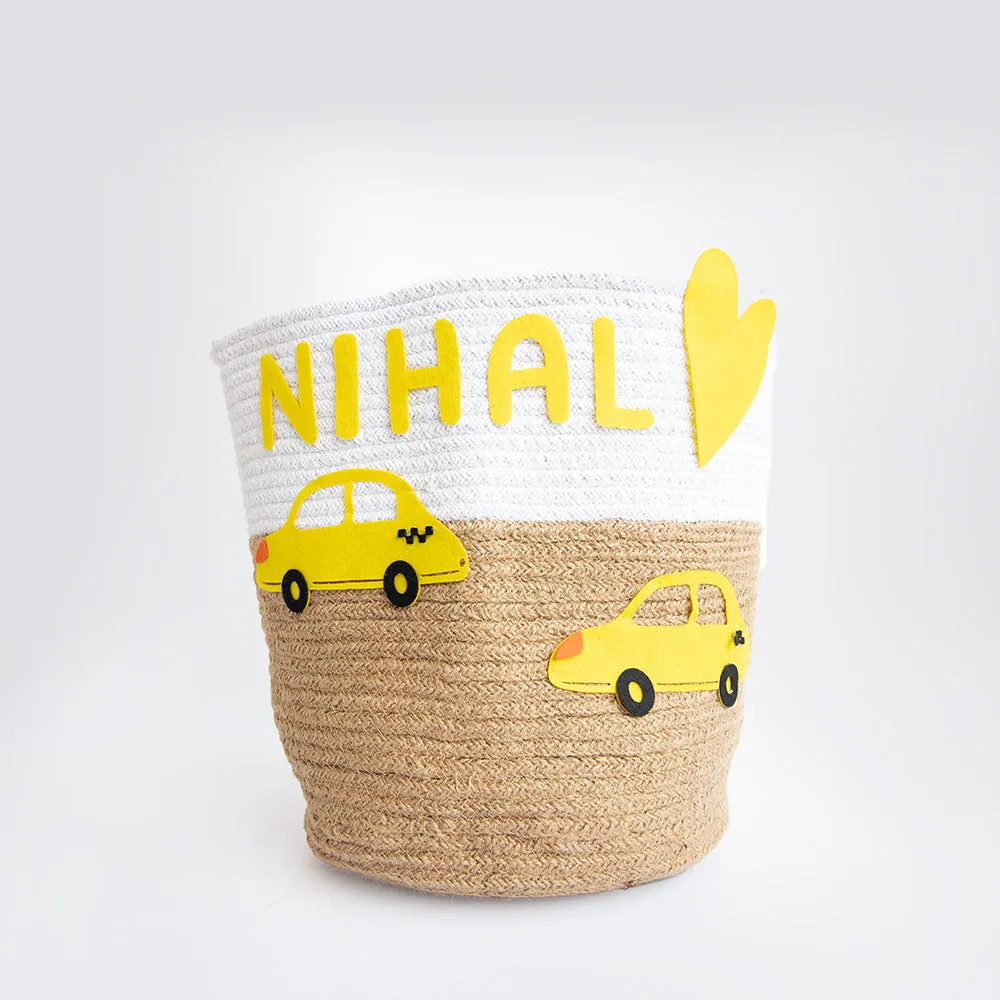 Love for Cars- Cotton Rope Basket (Individual/ Set Of 2)