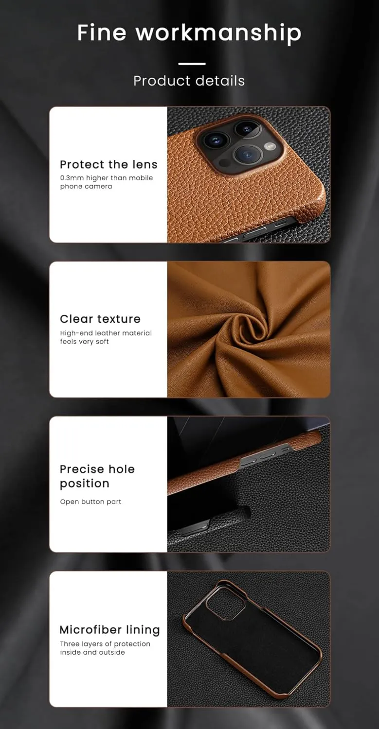Luxurious Lychee Pattern Leather Phone Case for iPhone 13 14 Pro Max 12 Mini 11 12 Pro Max X XR XS Max 6 6S 7 8 Plus SE 2020 Back Cover,Black,for iPhone SE 2 2020