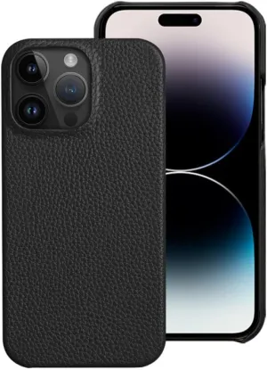 Luxurious Lychee Pattern Leather Phone Case for iPhone 13 14 Pro Max 12 Mini 11 12 Pro Max X XR XS Max 6 6S 7 8 Plus SE 2020 Back Cover,Black,for iPhone SE 2 2020
