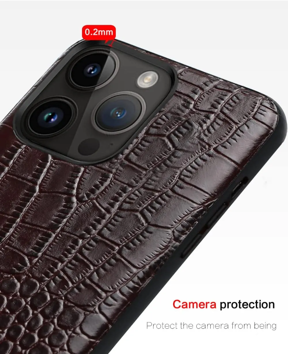 Luxury 3D Crocodile Pattern Leather Phone Case for iPhone 11 12 13 14 Pro Max 14Pro 12 Mini X XR XS 6S 6 7 8 Plus SE 2020 Back Cover,Black,for iPhone 14 Pro