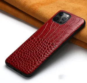 Luxury 3D Crocodile Pattern Leather Phone Case for iPhone 11 12 13 14 Pro Max 14Pro 12 Mini X XR XS 6S 6 7 8 Plus SE 2020 Back Cover,red,for iPhone 14 Pro