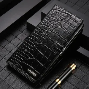 Luxury Crocodile patternLeather Magnetic Phone Flip Case for iPhone 12 11 13 14 Pro Max 13 Mini X XS XR 6 6s 7 8 Plus SE 2020 Card Slot Cover,Black,for iPhone 13
