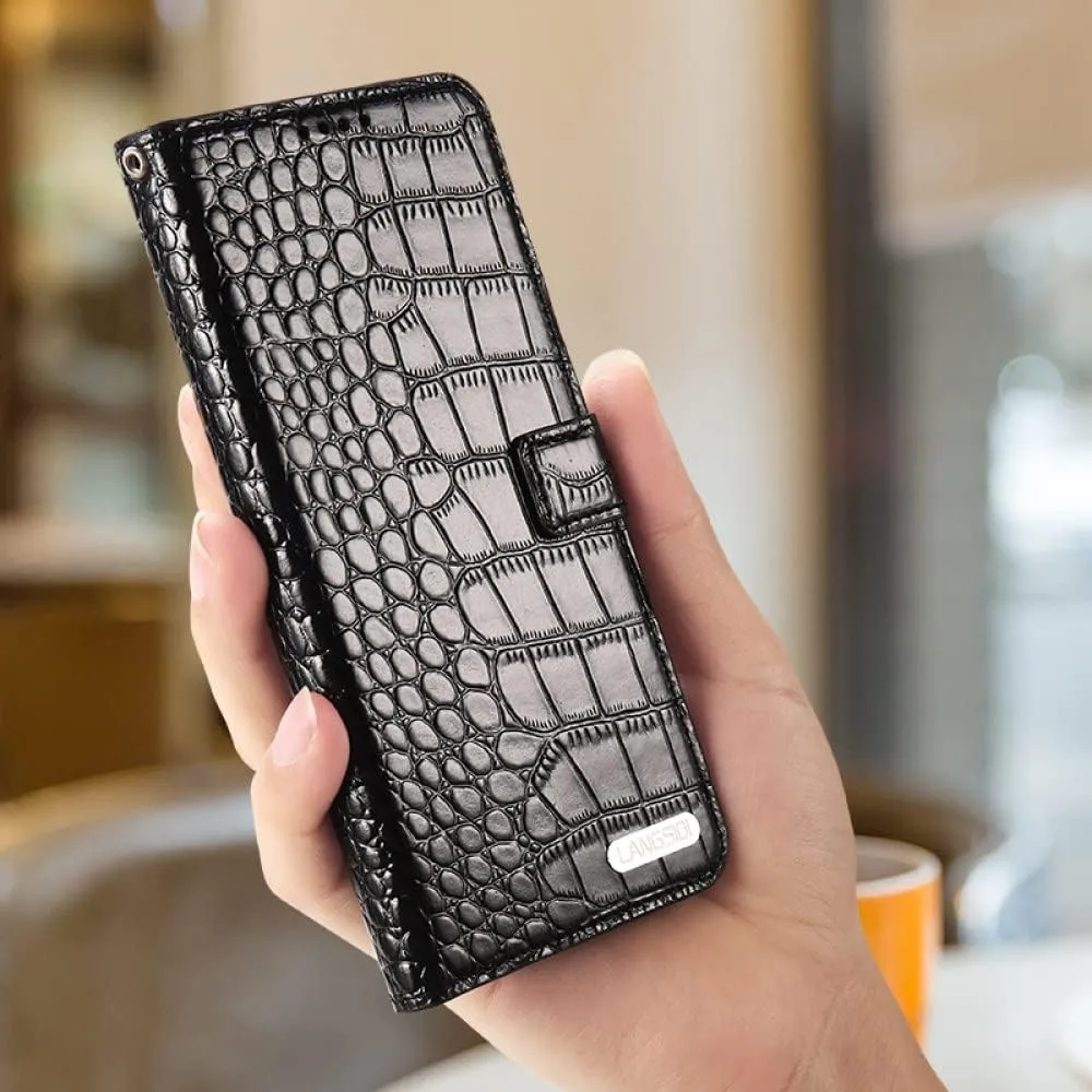 Luxury Crocodile patternLeather Magnetic Phone Flip Case for iPhone 12 11 13 14 Pro Max 13 Mini X XS XR 6 6s 7 8 Plus SE 2020 Card Slot Cover,red,for iPhone 13