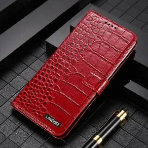 Luxury Crocodile patternLeather Magnetic Phone Flip Case for iPhone 12 11 13 14 Pro Max 13 Mini X XS XR 6 6s 7 8 Plus SE 2020 Card Slot Cover,red,for iPhone 13
