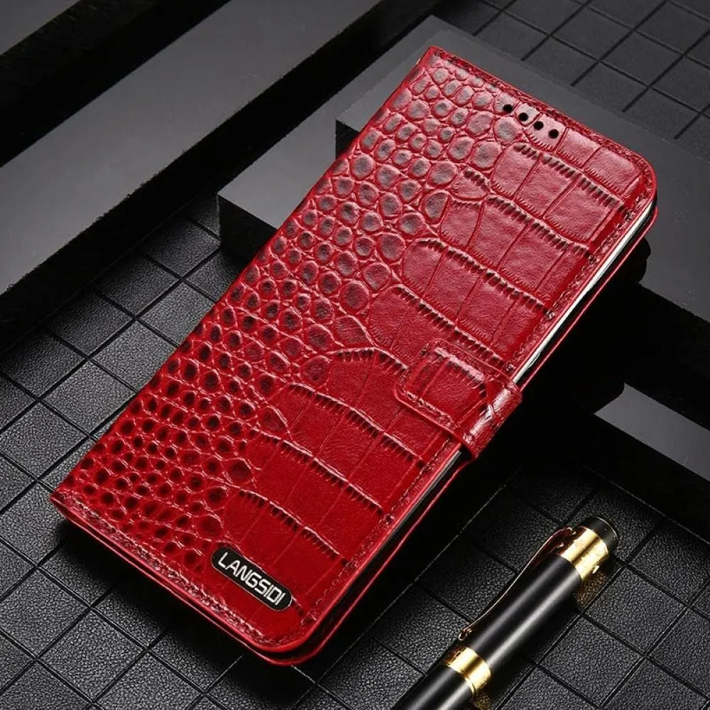 Luxury Crocodile patternLeather Magnetic Phone Flip Case for iPhone 12 11 13 14 Pro Max 13 Mini X XS XR 6 6s 7 8 Plus SE 2020 Card Slot Cover,red,for iPhone 13