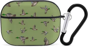 Mallard Duck Funny Compatible with Airpod Pro Case Cute Protective Hard Cover with Keychain Black-Style