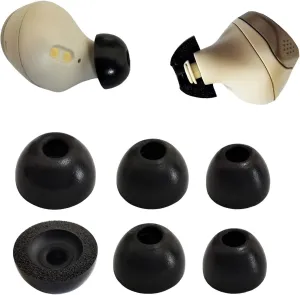 Memory Foam Ear Tips for Jabra Elite 75t/65t/Active/7 Pro/Elite 3 Earbuds - 3 Pairs L/M/S - Black