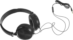 MERRYHAPY 2pcs Foldable Headphones with Microphone 3.5mm Jack Sound Earphones for Smartphones Black