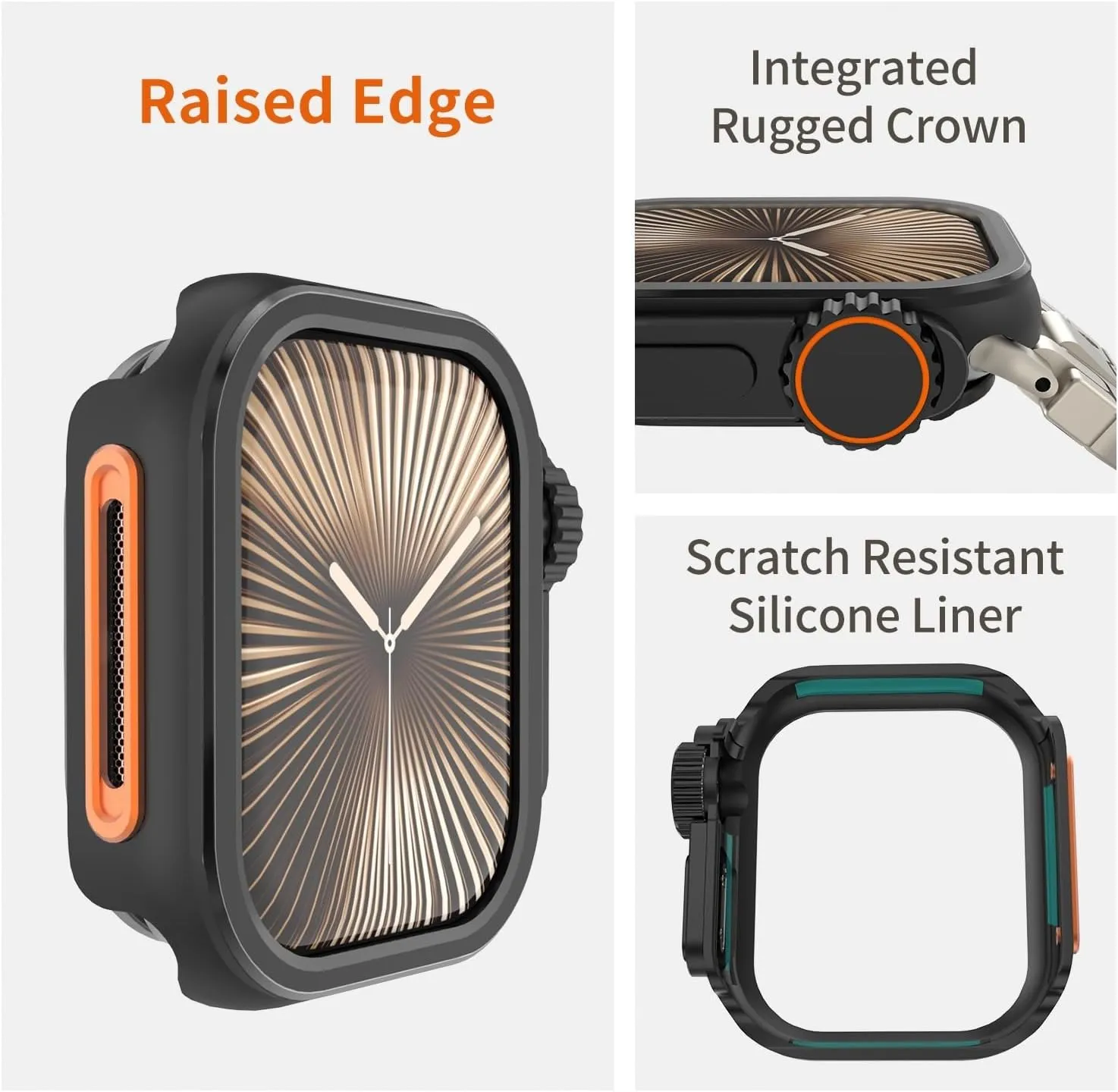 Metal Frame for Apple Watch 46mm Series 10 42mm Stainless Steel case Bezel for Iwatch Accessories Mod Modding for Men(Black,42mm)