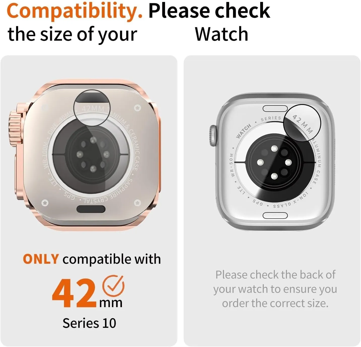 Metal Frame for Apple Watch 46mm Series 10 42mm Stainless Steel case Bezel for Iwatch Accessories Mod Modding for Men(Rosegold,42mm)