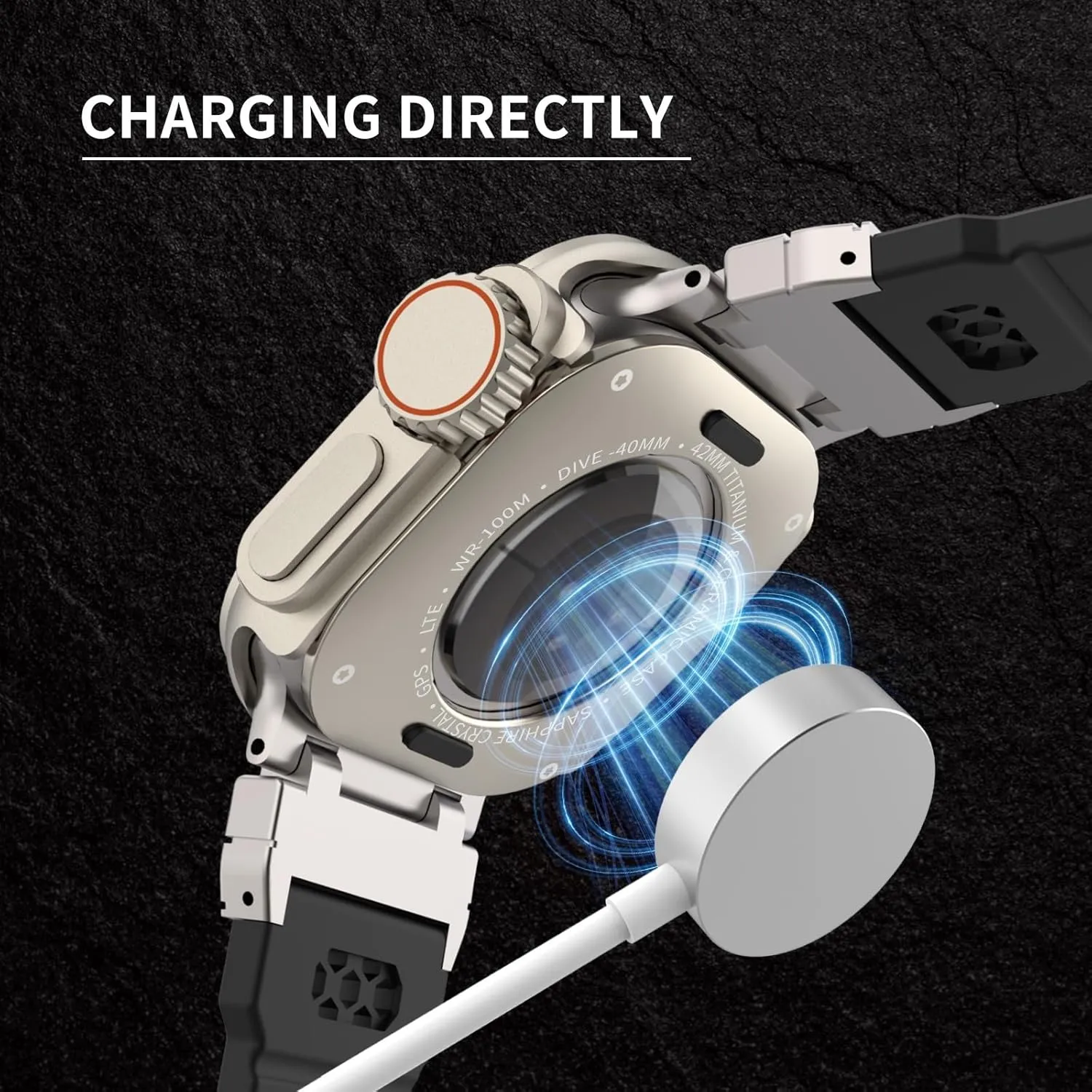 Metal Frame for Apple Watch 46mm series 10 42mm Stainless Steel case Bezel for Iwatch Accessories Mod Modding for Men(Titanium,42mm)