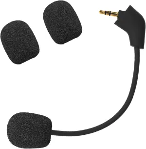 Mic Replacement Microphone Boom fits for Kingston HyperX Cloud II Cloud Core Cloud X Cloud Pro Silver 1st Version Gaming Headsets Noise Cancelling 3.5mm Jack Black