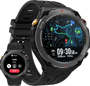 Military Smart Watch with GPS Tracker, Pressure/Altitude/Compass, Rugged Smartwatch with 90 Days Battery, 1ATM Waterproof, Answer/Make Call, 100  Sport Modes Fitness Tracker for Android iOS