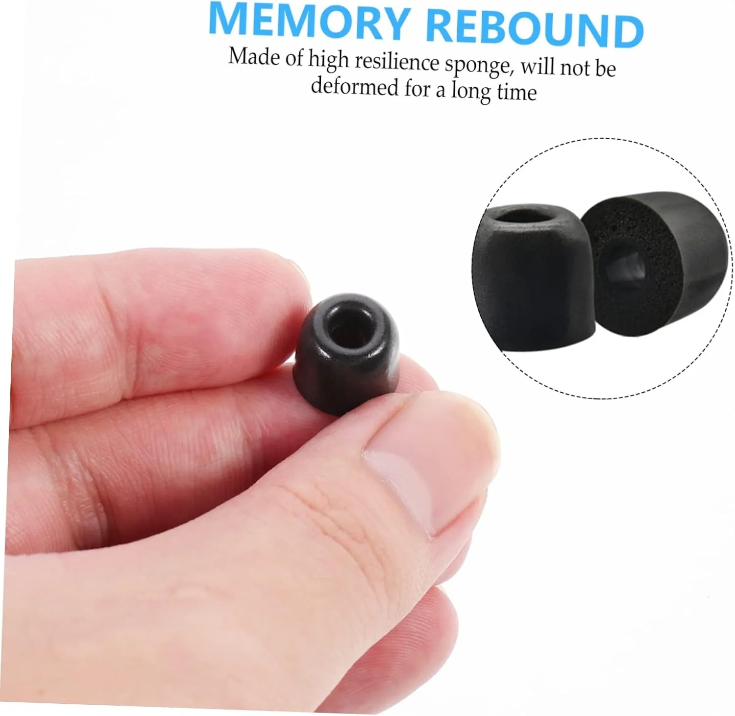 Mipcase 10pcs Ear Buds Replacement Tips Slow Memory Foam Earphone Caps Anti-Slip for Headphones