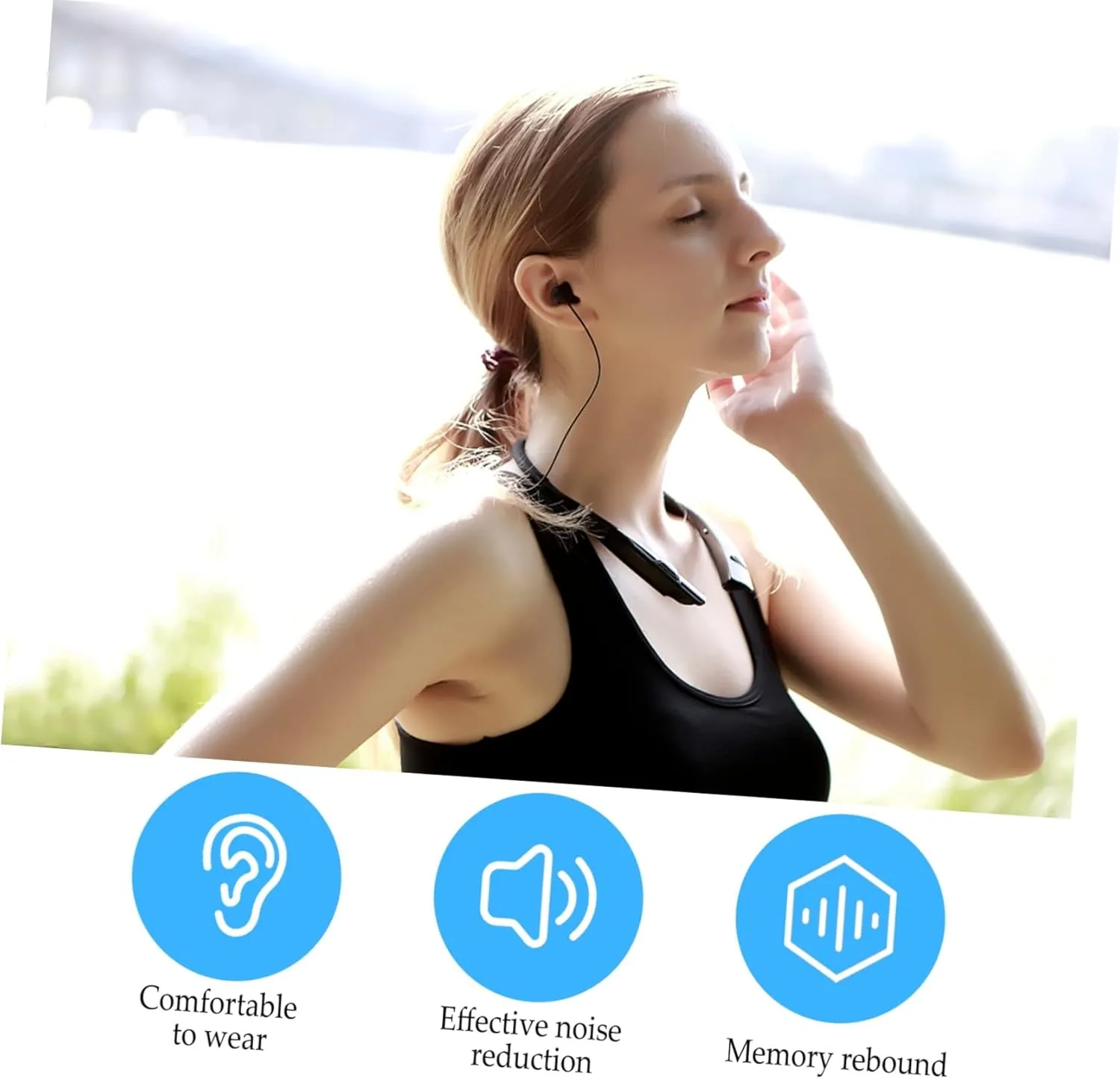 Mipcase 10pcs Ear Buds Replacement Tips Slow Memory Foam Earphone Caps Anti-Slip for Headphones