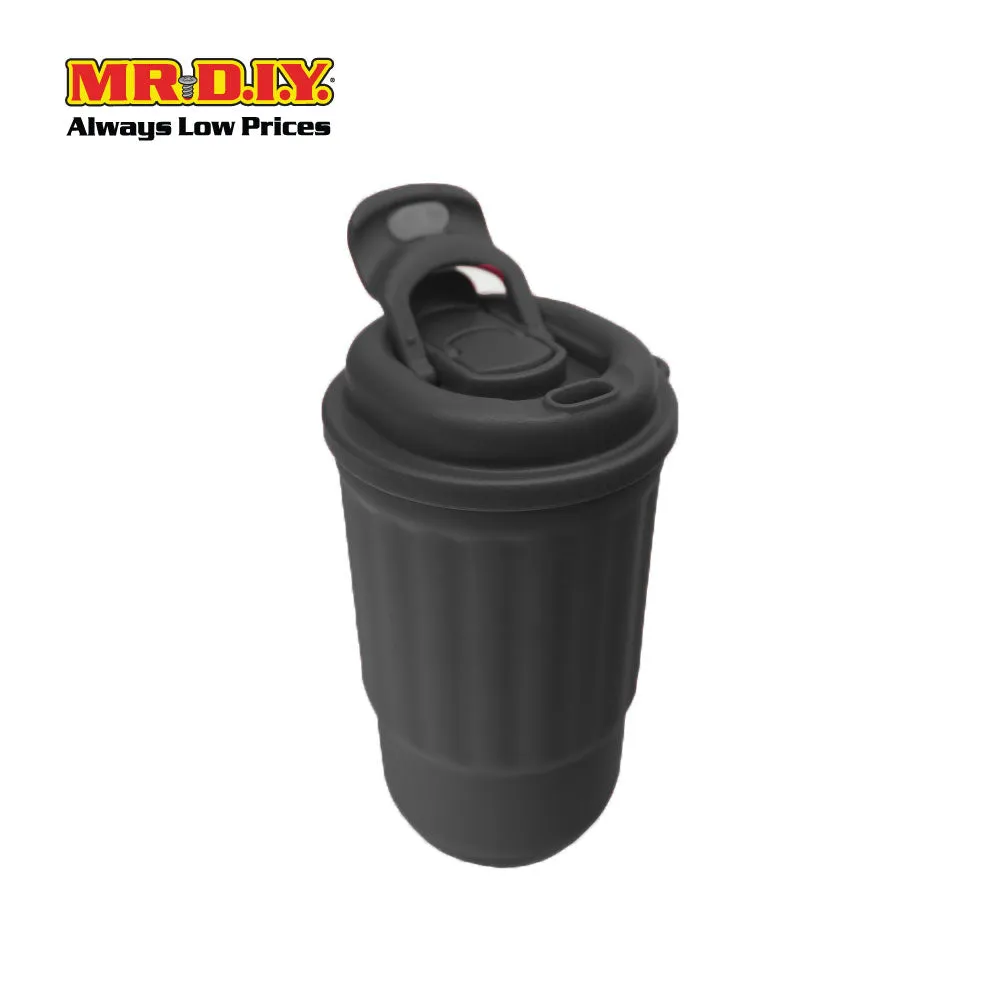 (MR. DIY) Stainless Steel Mug Thermos Flask with Strap (400ml) -  BLACK - Color Series