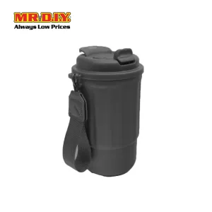 (MR. DIY) Stainless Steel Mug Thermos Flask with Strap (400ml) -  BLACK - Color Series