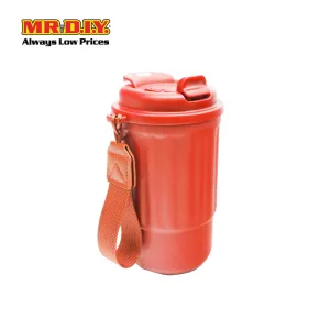 (MR. DIY) Stainless Steel Mug Thermos Flask with Strap (400ml) -  ORANGE - Color Series