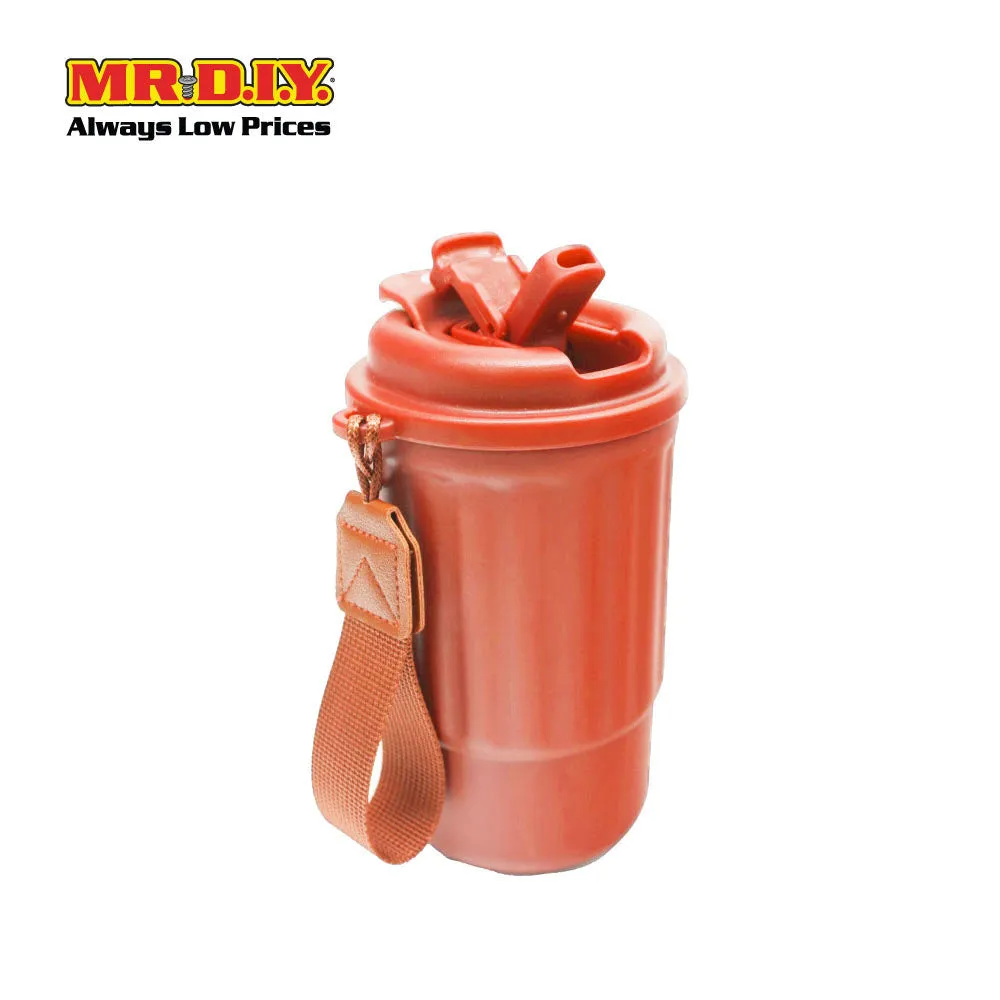 (MR. DIY) Stainless Steel Mug Thermos Flask with Strap (400ml) -  ORANGE - Color Series