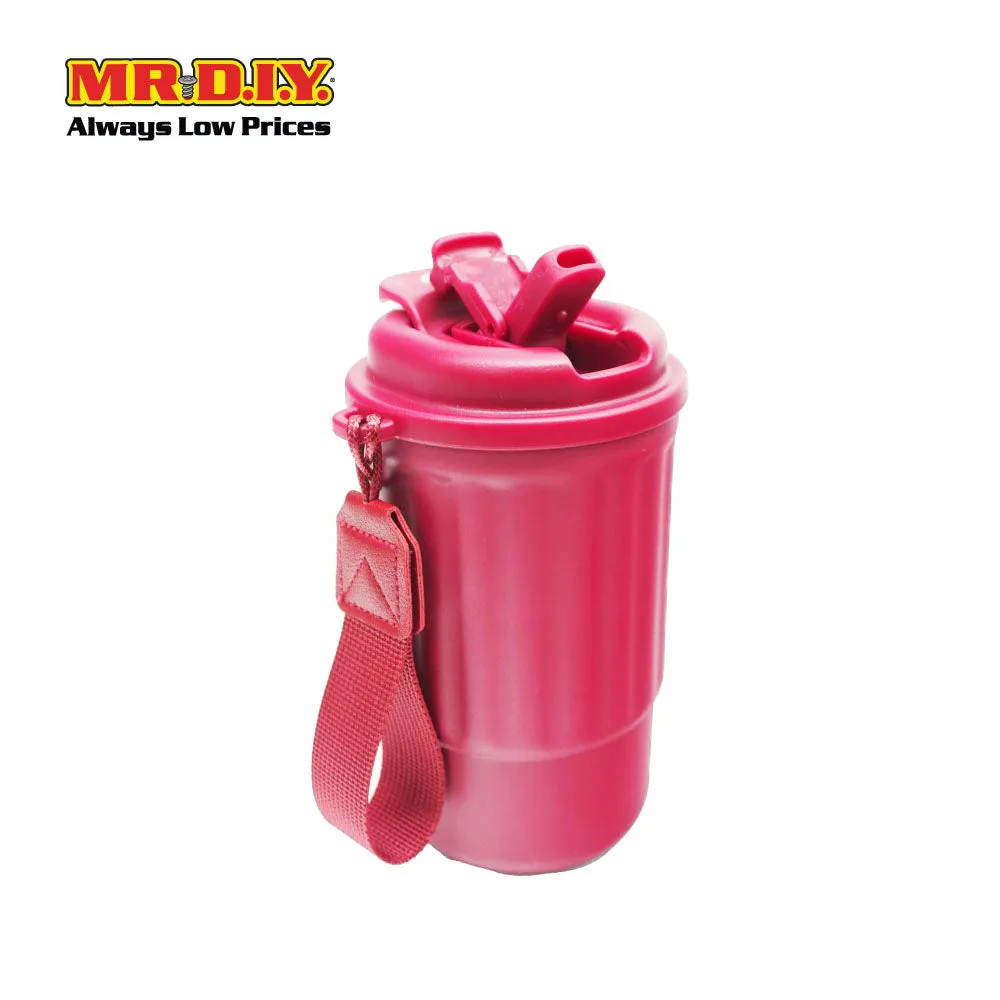 (MR. DIY) Stainless Steel Mug Thermos Flask with Strap (400ml) -  RED - Color Series