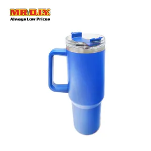 (MR. DIY) Stainless Steel Mug Thermos Flask with Straw (1200ml) -  BLUE - Color Series