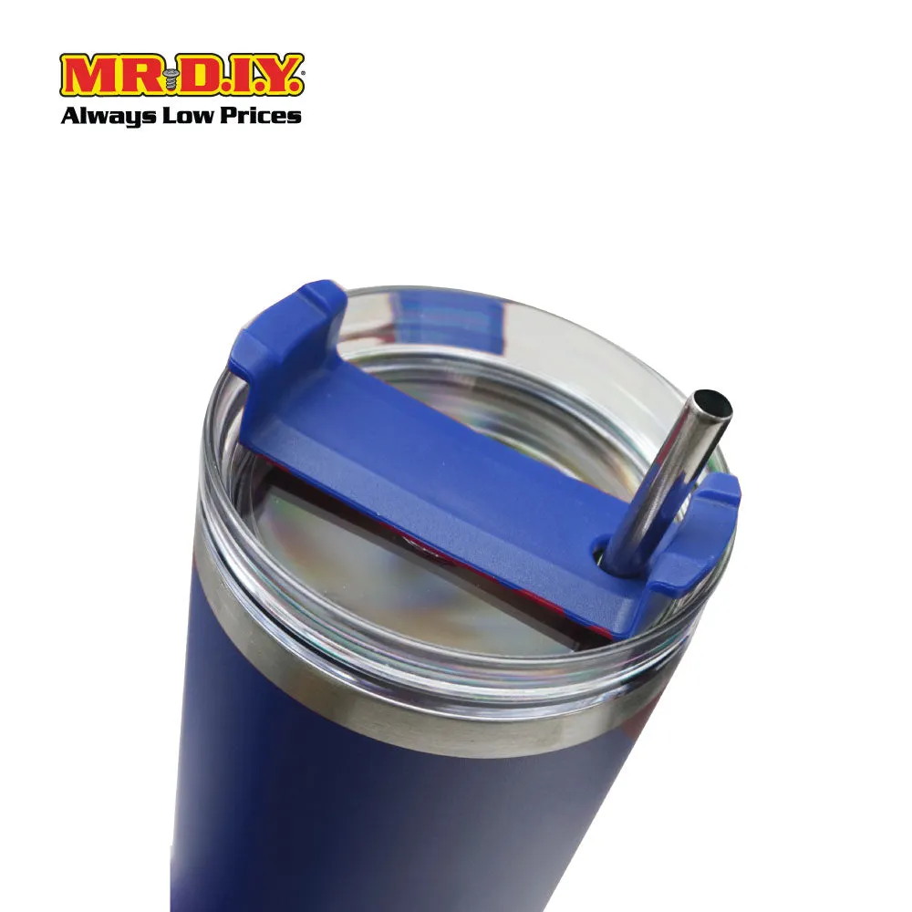 (MR. DIY) Stainless Steel Mug Thermos Flask with Straw (1200ml) -  BLUE - Color Series