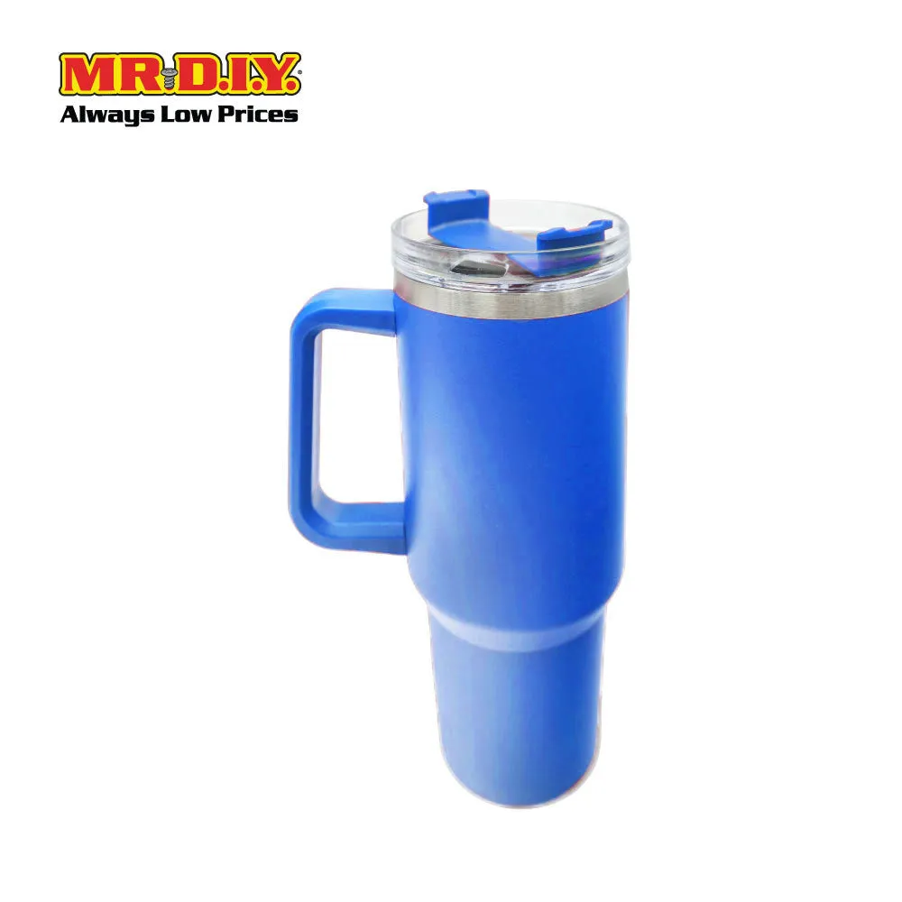 (MR. DIY) Stainless Steel Mug Thermos Flask with Straw (1200ml) -  BLUE - Color Series