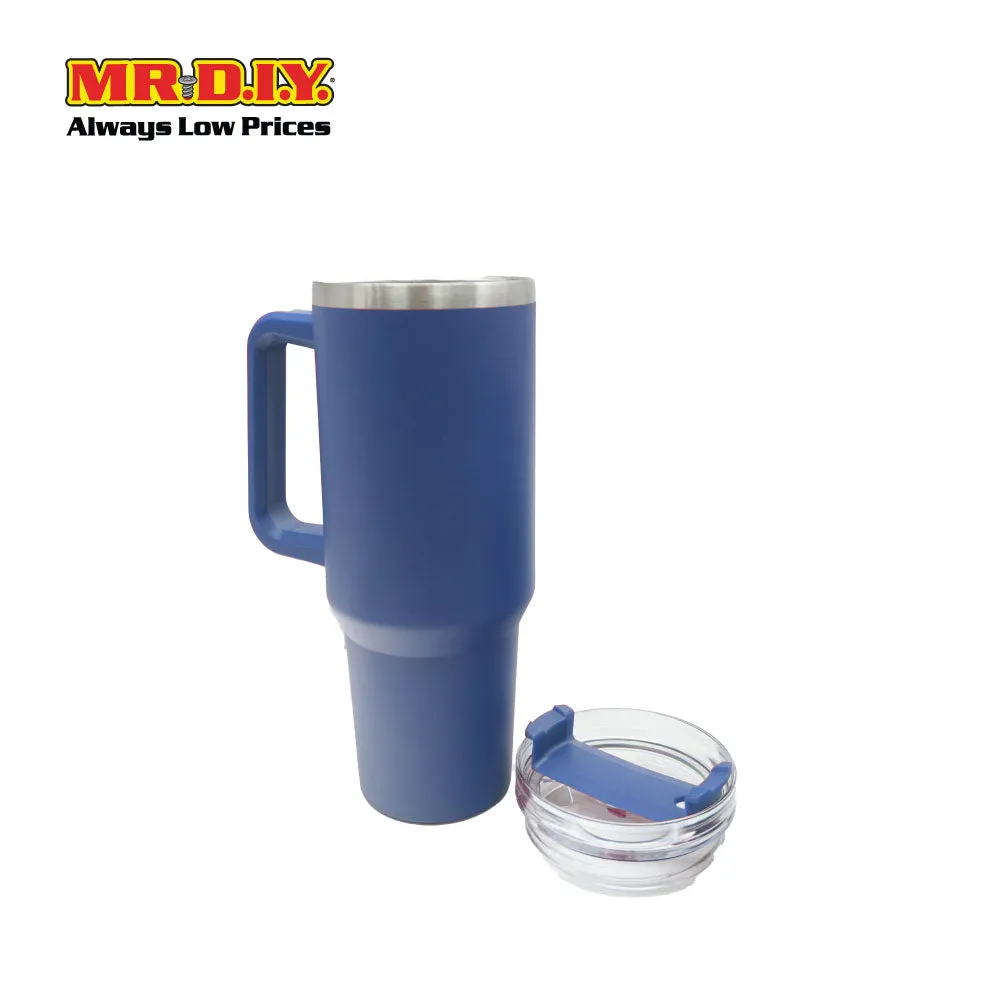 (MR. DIY) Stainless Steel Mug Thermos Flask with Straw (1200ml) -  BLUE - Color Series