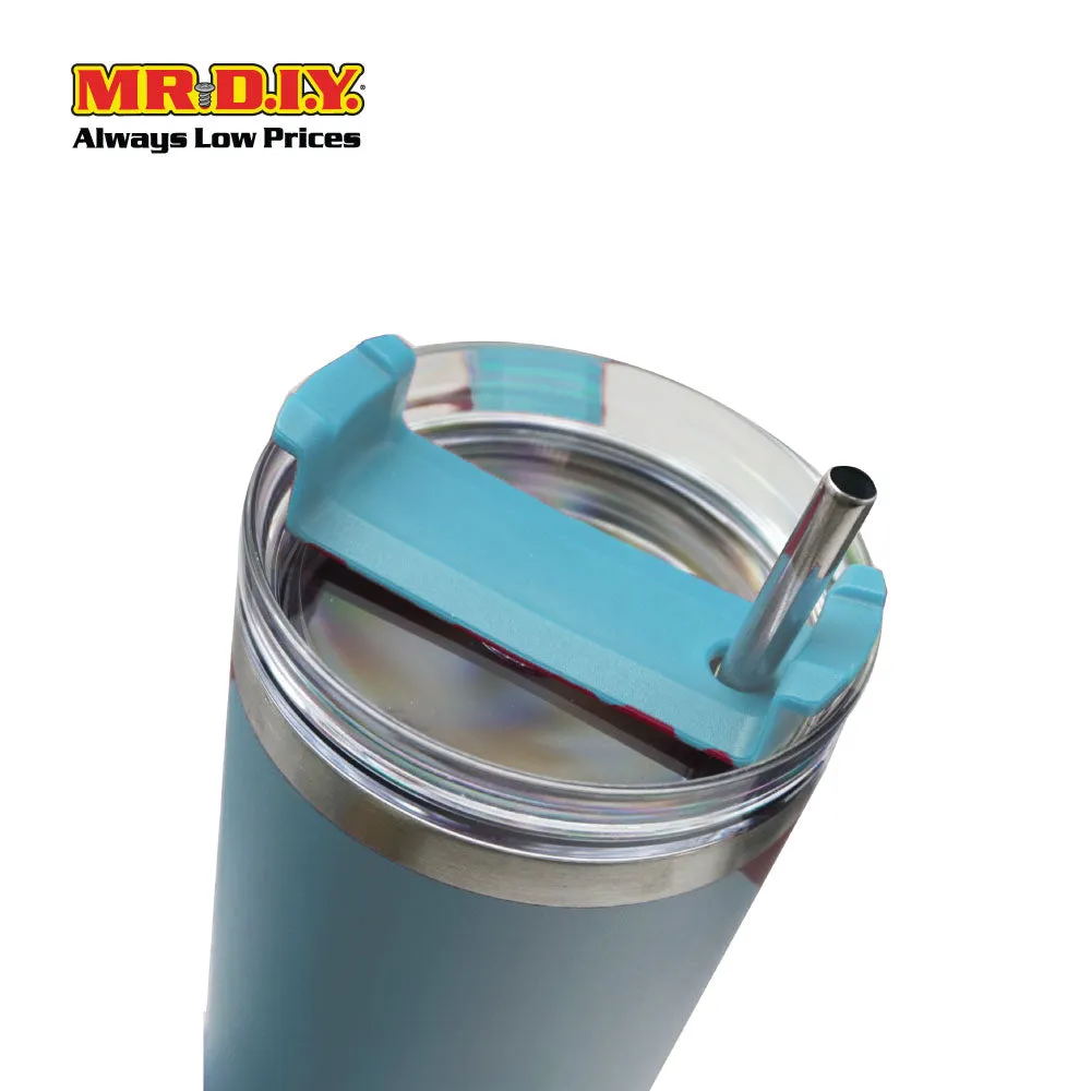(MR. DIY) Stainless Steel Mug Thermos Flask with Straw (1200ml) -  LIGHT BLUE - Color Series