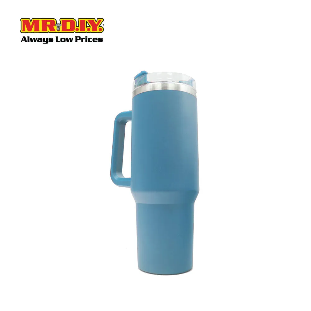 (MR. DIY) Stainless Steel Mug Thermos Flask with Straw (1200ml) -  LIGHT BLUE - Color Series