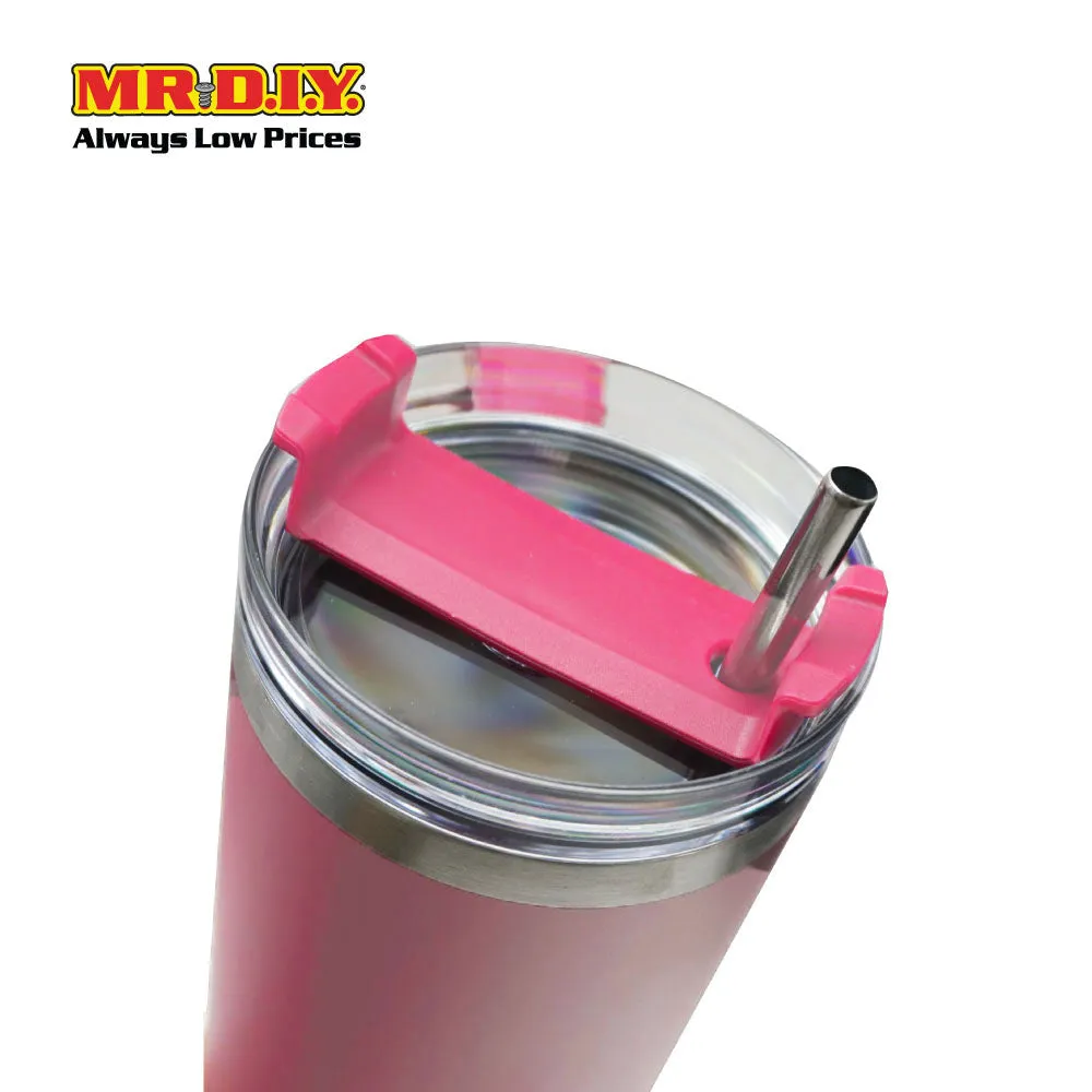 (MR. DIY) Stainless Steel Mug Thermos Flask with Straw (1200ml) -  LIGHT PINK - Color Series