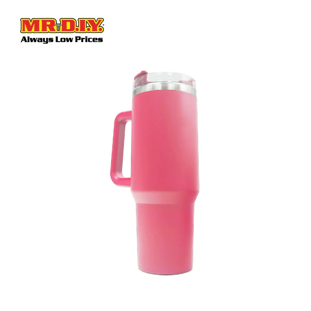 (MR. DIY) Stainless Steel Mug Thermos Flask with Straw (1200ml) -  LIGHT PINK - Color Series