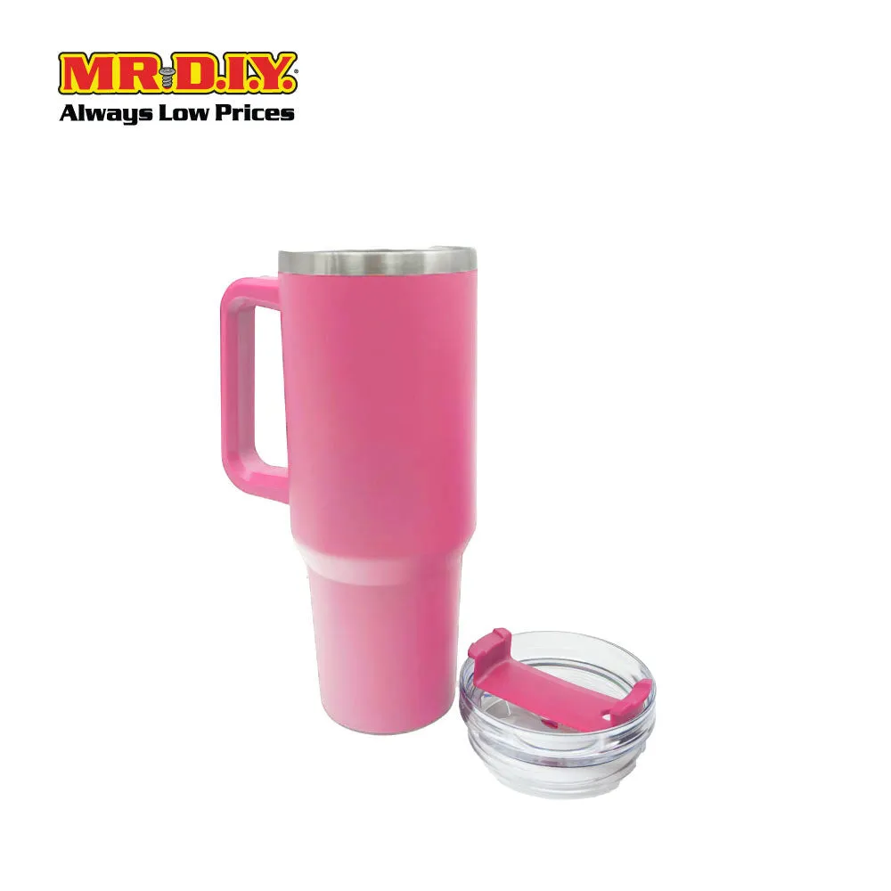 (MR. DIY) Stainless Steel Mug Thermos Flask with Straw (1200ml) -  LIGHT PINK - Color Series
