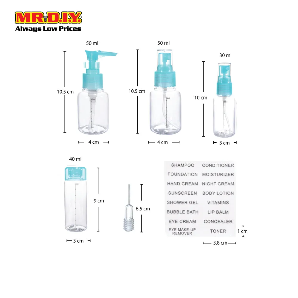 (MR.DIY) KEQI 7 in 1 Travel Pack Cosmetic Bottle Kit Set