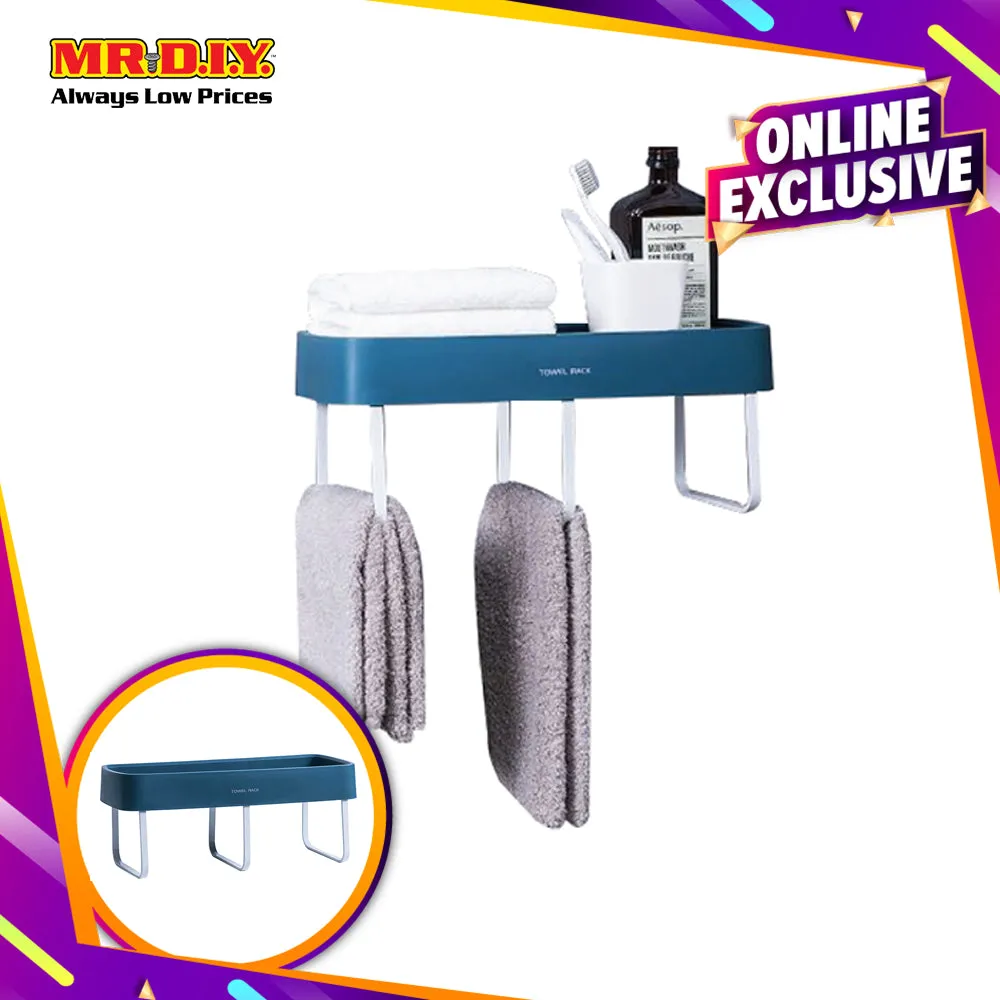 (MR.DIY) Wall-Mounted Bath Rack-Blue