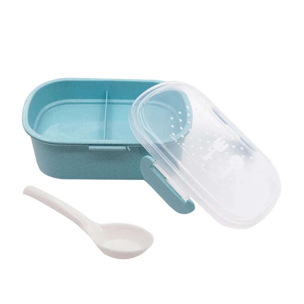 (MR.DIY) Wheat Straw Lunch Box with Spoon (18cm x 13cm)