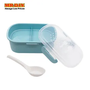 (MR.DIY) Wheat Straw Lunch Box with Spoon (18cm x 13cm)