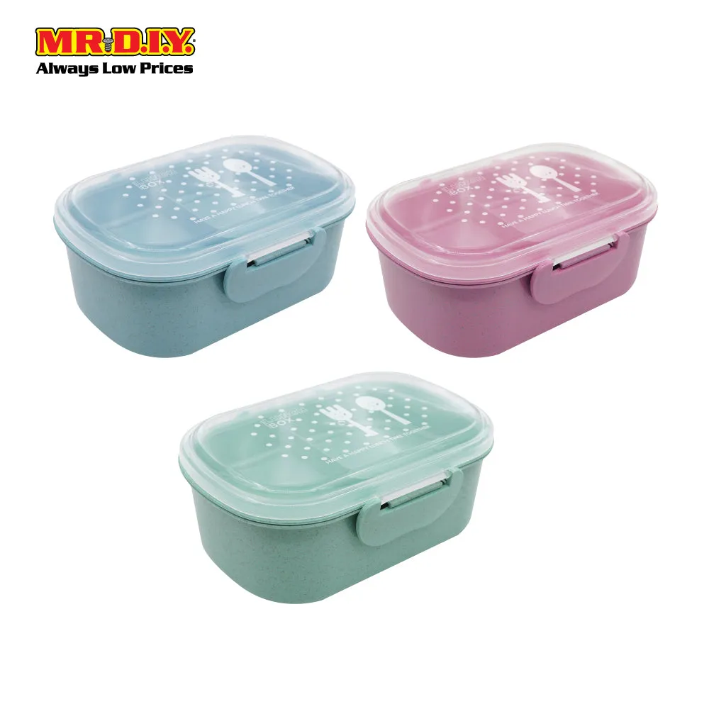 (MR.DIY) Wheat Straw Lunch Box with Spoon (18cm x 13cm)