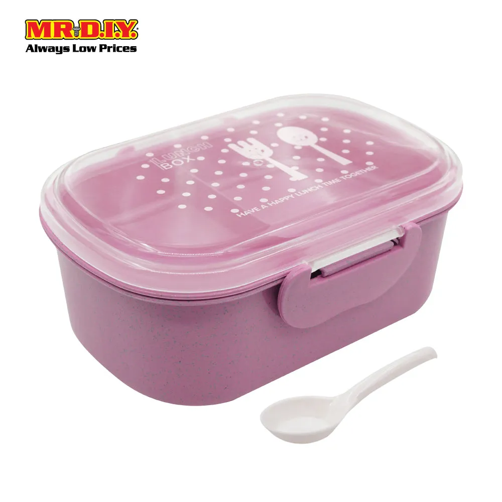 (MR.DIY) Wheat Straw Lunch Box with Spoon (18cm x 13cm)