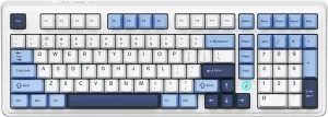 NACODEX Ajazz AK980 Blue White Wireless Mechanical Gaming Keyboard,Tri-Mode BT5.0/2.4GHz/USB-C Hot Swappable Custom Keyboard RGB Backlit Computer Gaming Keyboards for PC/Tablet/PS/Xbox